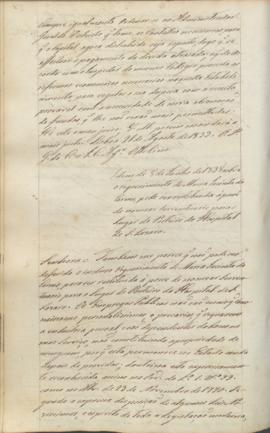 "Idem de 8 de Junho de 1838 sobre o requerimento de Maria Jacinta do Carmo, pede ser restitu...