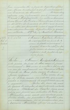 "Manoel Agostinho Milhorado condennado na pena de 2 annos de prisão correccional e 6 mezes d...