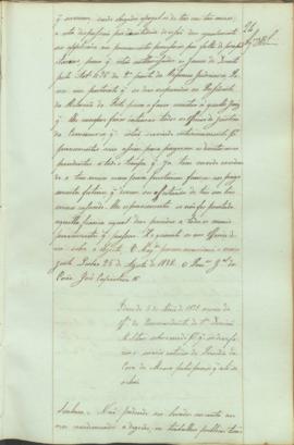 "Idem de 5 de Maio de 1838 acerca de officio do Commandante da 1ª Divisão Militar sobre o mo...