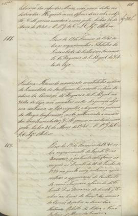 "Idem de 18 de Fevereiro de 1840 sobre requerimento de Jacinto Dias Damazio, que pertende sa...