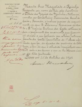 Processo em que Filomena Honorina da Costa e Virgínia Perolina da Costa, solteiras, pedem o pagam...