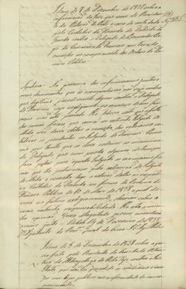 "Idem de 5 de Dezembro de 1837 sobre a queixa feita pelo Presidente da Sociedade Patriotica ...