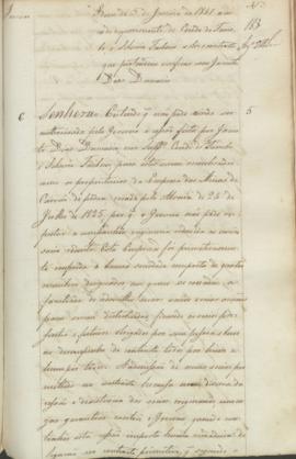 "Idem de 5 de Janeiro de 1841 ácerca do requerimento do Conde do Farrobo, e Silverio Taibner...