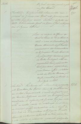 "Idem em virtude do Officio do Ministerio do Reino de 15 de Maio de 1843, ácerca do Conselhe...