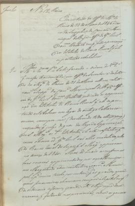 "Em virtude do officio do Ministerio do Reino de 28 de Maio de 1845 á cerca da Supplica da C...