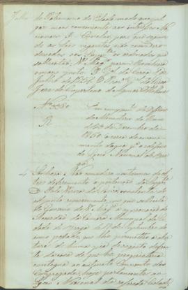 "Em cumprimento do Officio do Ministerio do Reino de 23 de Dezembro de 1850 á cerca do encan...