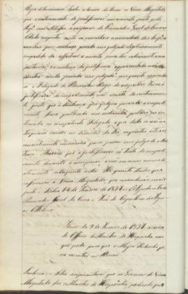 "Idem de 9 de Janeiro de 1837 acerca do Officio do Ministro de Hespanha em que pede para que...