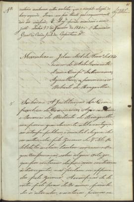 " [Officio de informação e parecer em virtude de Portaria] de 1 de Fevereiro de 1840 ácerca ...