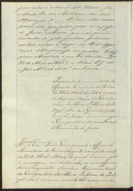 "Parecer em virtude  do Officio do Ministerio do Reino de 28 de Abril de 1846, ácerca da Rep...