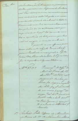 "Em cumprimento do Officio do Ministerio do Reino de 15 de Novembro de 1851, ácerca da reque...