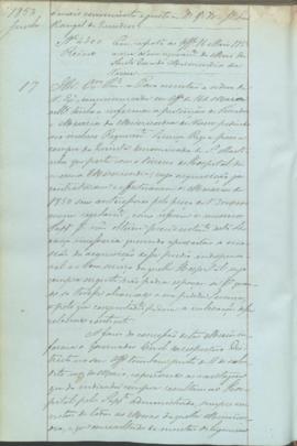 "Em resposta ao Officio 16 Maio 1853 acerca d'um requerimento da Mesa da Santa Casa da Miser...