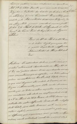"Idem de 10 de Abril de 1837 acerca do destino legal que se possa dar ás pessoas de que trac...