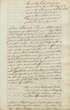 "Idem de 19 de Julho de 1839 sobre o requerimento de Miguel Henriques, pede que lhe seja dad...