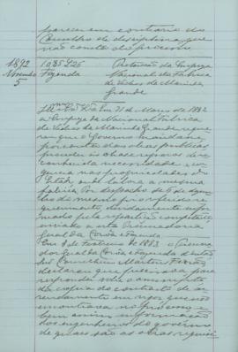 "Pretensão da Empreza Nacional da Fabrica de Vidros da Marinha Grande"