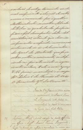 "Idem de 8 de Janeiro de 1840 ácerca de requerimento de Manoel Ferreira Pedroguinho sobre pe...