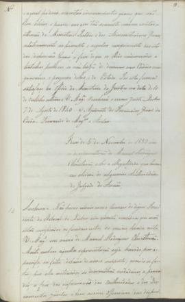 "Idem de 5 de Novembro de 1839 ácerca de representação de Manoel Rodrigues Christovão, sobre...