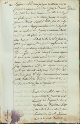 "Idem de 1º de Abril de 1840 ácerca de representação da Junta do Arbitramento das Congruas d...