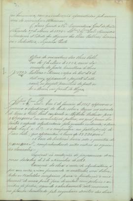 "Officio do ministerio das Obras Publicas de 9 de Maio de 1873, acerca da consulta da Junta ...