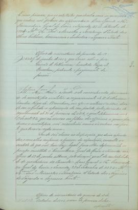 "Officio do ministerio da guerra de 3 de Outubro de 1873, acerca do processo de classificaçã...