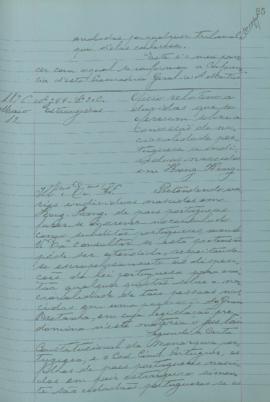 "Ofício relativo a dúvidas que se oferecem sobre a concessão de nacionalidade portuguesa a i...