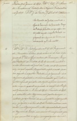 "Ao Ministro da Justiça remettendo o Officio do Procurador do Procurador [sic] Regio da Rela...