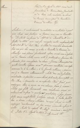 "Idem de 8 de Agosto de 1837 acerca das representações do Administrador Geral interino de Ev...
