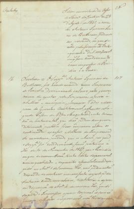 "Idem em virtude do Officio do Ministerio da Justiça de 23 d'Agosto de 1841, ácerca de Anton...