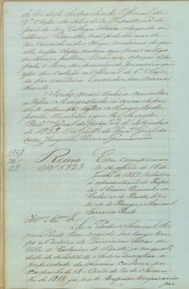 "[Parecer] em cumprimento do officio de 15 de Junho de 1857 relativo á aposentação do Profes...