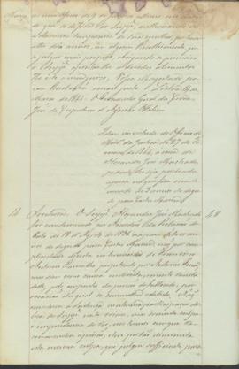 "Idem em virtude do Officio do Ministerio da Justiça de 27 de Fevereiro de 1844, á cerca de ...