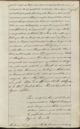 "Idem de 10 de Março de 1837 sobre o requerimento de Rafael Luca que pede lhe seja permettid...