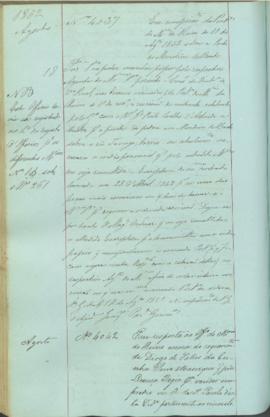 "Em cumprimento da Portaria do Ministerio do Reino de 11 de Agosto 1852 sobre a Ponte de Mon...