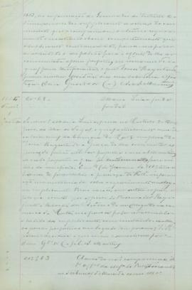 "Acerca da não comparência do 1.º oficial da Alfândega do Porto, Toscano, no Tribunal d'Alma...