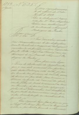 "Em cumprimento do officio de 17 de Junho de 1859 - Sobre a subrogação requerida por D. Rita...