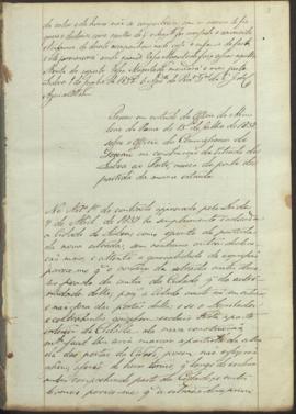 "Parecer em virtude do Officio do Ministério do Reino de 15 de Julho de 1837 sobre o officio...
