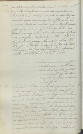 "Idem em virtude do Officio do Ministerio do Reino de 14 de Dezembro de 1843 á cerca da Cama...