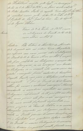 "Idem de 9 de Junho de 1837 acerca da intelligencia do Decreto de 16 de Janeiro ultimo no Ar...