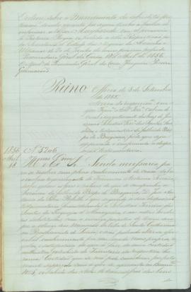"Officio de 3 de Setembro de 1855. Acerca do requerimento em que Francisco Antonio Ferreira ...
