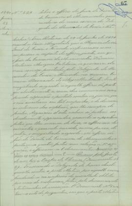 "Sobre o officio do juiz de Direito da Comarca de Mossamedes queixando-se do mau serviço do ...