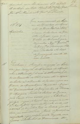 "[Parecer] em cumprimento da Portaria do Ministerio da Marinha de 20 de Dezembro de 1845 áce...