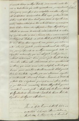 "Idem de 11 de Janeiro de 1837 sobre a representação da Comissão Administrativa da Santa Caz...