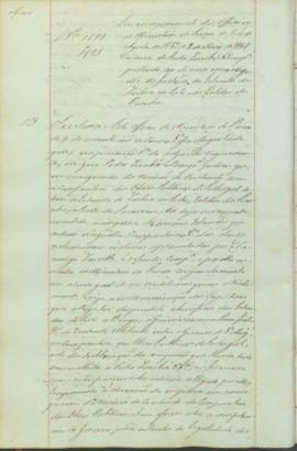 "Em cumprimento dos officios do Ministerio do Reino de 24 de Agosto de 1847, e 9 de Maio de ...