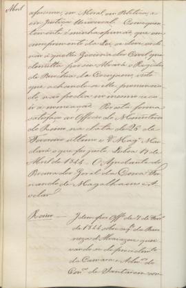 "Idem por Officio de 7 de Fevereiro de 1844 sobre requerimento da Baroneza de Alvaiazere que...
