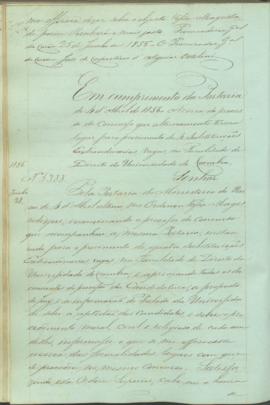 "Em cumprimento da Portaria de 4 d'Abril de 1856 - Ácerca do processo do Concurso que ultima...
