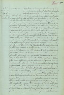 "Ácerca d'uma multa imposta pela Alfandega de Lisboa em uma caixa com fazendas submettida a ...