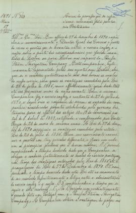 "Ácerca do processo que se refere a uma reclamação feita pelo correio Britanico."
