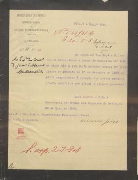 Legalidade do decreto de 27 de dezembro de 1905, na parte respeitante à criação dos postos médico...
