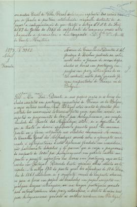 "Ácerca do Conselheiro Director d'Alfandega de Lisboa pedindo ser esclarecido sobre a forma ...
