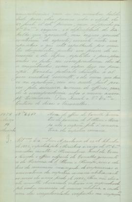 "Acêrca do officio do Conselho Governativo da provincia de S. Thomé e Principe sobre a inspe...