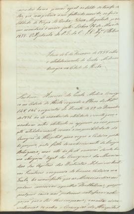 "Idem de 5 de Fevereiro de 1838 sobre o estabelecimento da Escola Medico e Cirurgica na Cida...