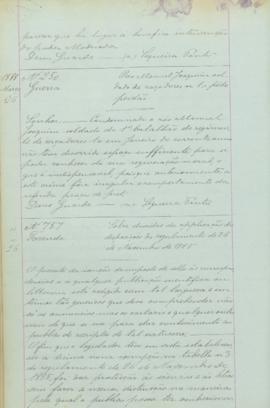"Sobre dúvidas da aplicação das disposições do regulamento de 26 de novembro de 1885"